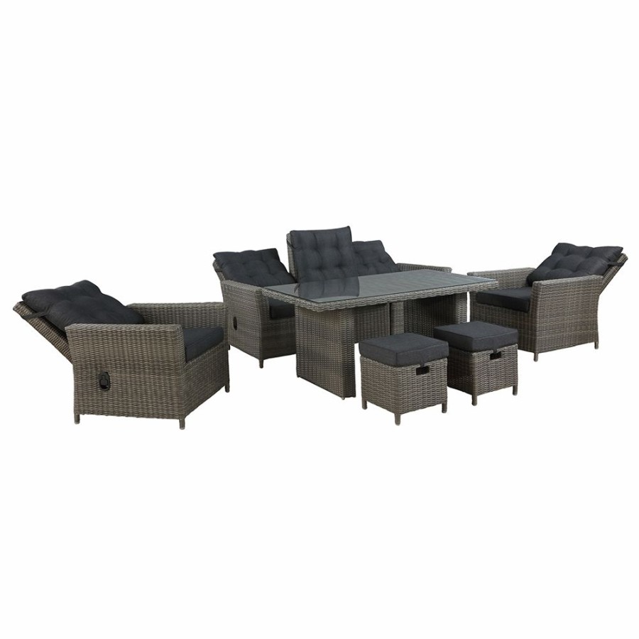 * Alaterre Asti All-Weather Set W/ Reclining Sofa, 2 Reclining Chairs, 2 Ottomans & Table Online