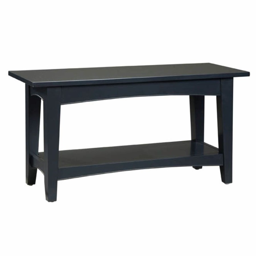 * Alaterre Shaker Cottage Rustic Charcoal Grey Accent Bench Hot