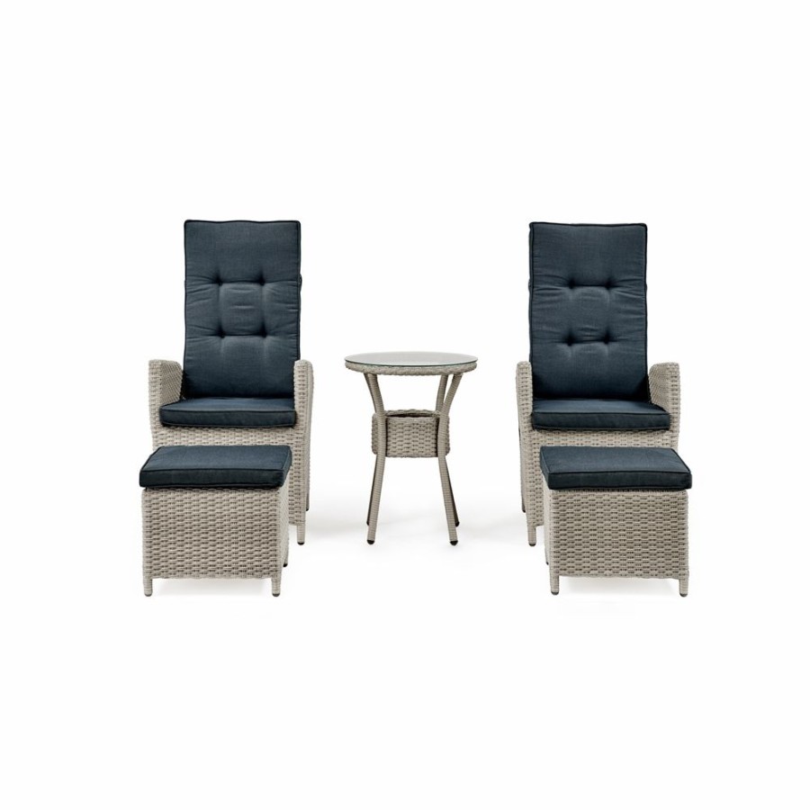 * Alaterre Haven All-Weather Wicker 2 Outdoor Recliners W/ 2 Ottomans & Accent Table Clearance