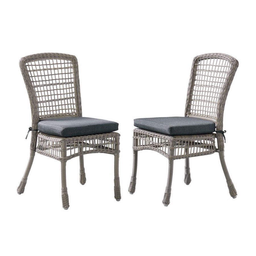 * Alaterre Asti Grey Frame Patio Dining Set With Grey Cushions Included 5-Piece Clearance