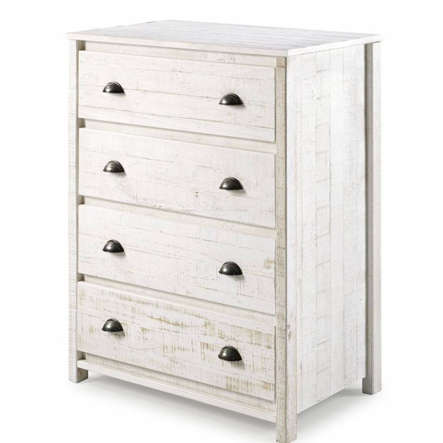 * Alaterre Rustic Rustic White Pine 4-Drawer Standard Chest Online