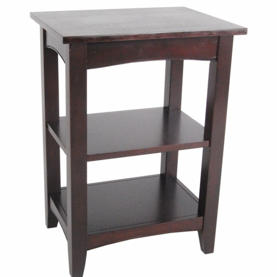 * Alaterre Shaker Cottage Espresso Wood Rectangular End Table New