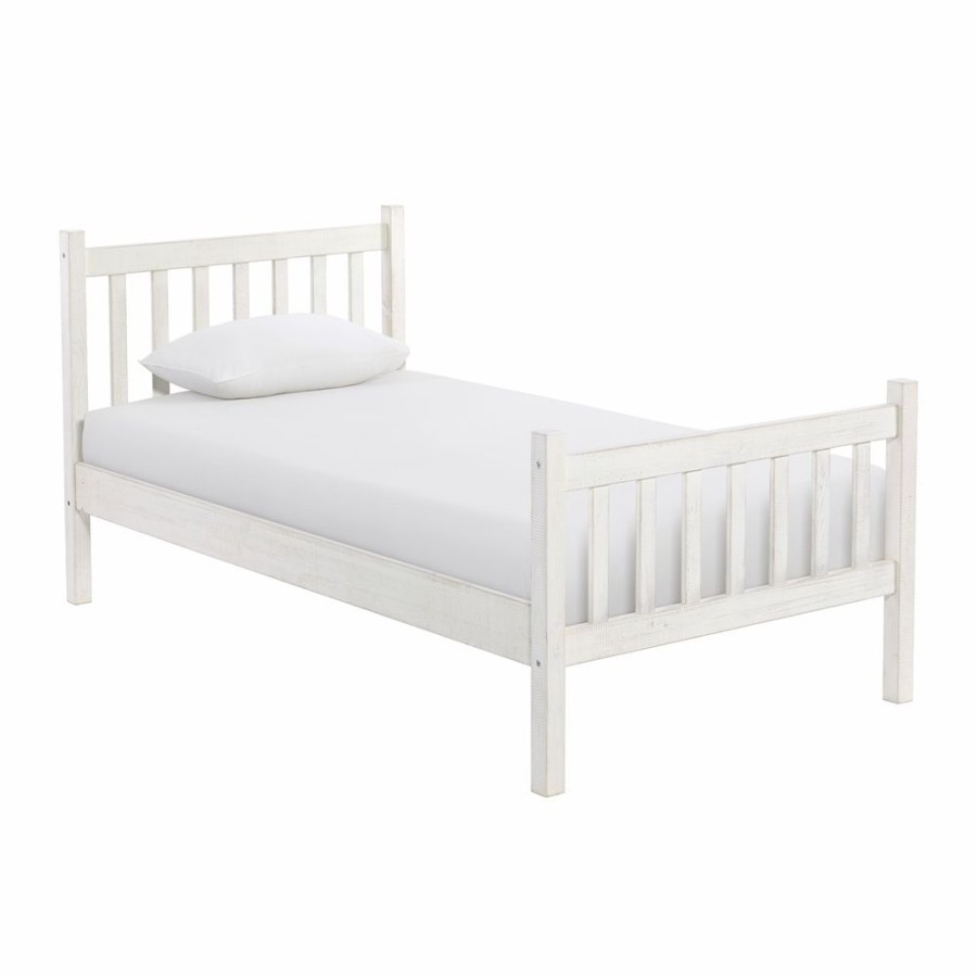 * Alaterre Windsor Driftwood White Slat Twin Bedroom Set Hot