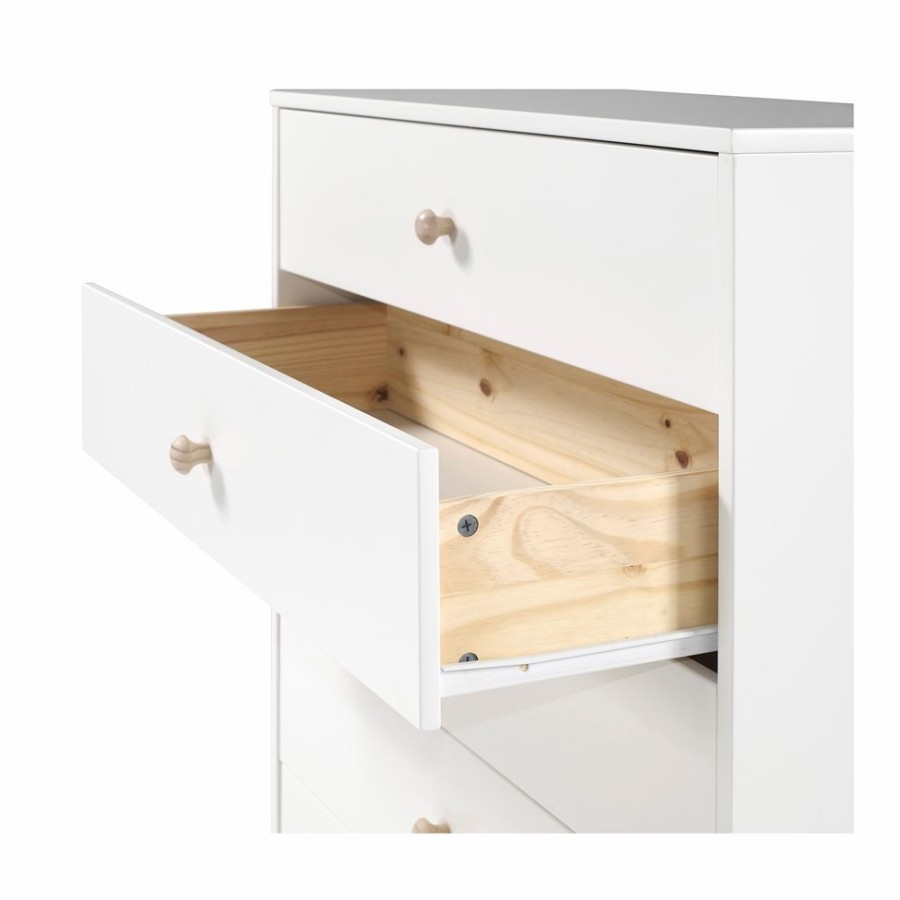 * Alaterre Mod White And Natural Pine 5-Drawer Standard Chest Best