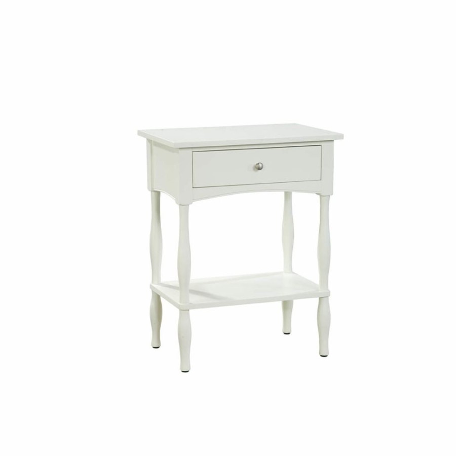 * Alaterre Shaker Cottage Ivory Wood Rectangular End Table With Drawer Online