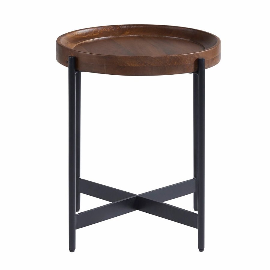 * Alaterre Brookline Black Wood Round End Table Hot