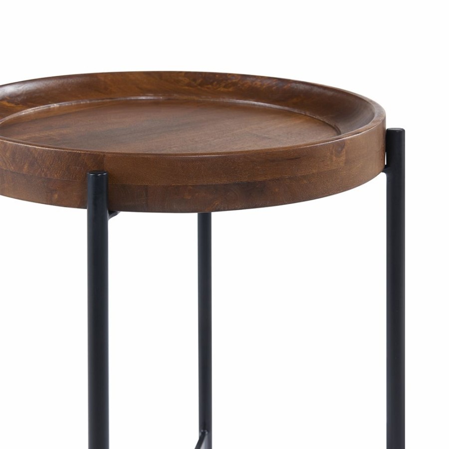 * Alaterre Brookline Black Wood Round End Table Hot