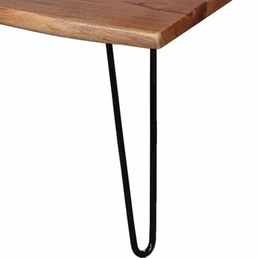 * Alaterre Hairpin Natural Live Edge Wood With Metal 48-In Large Coffee Table Natural Online