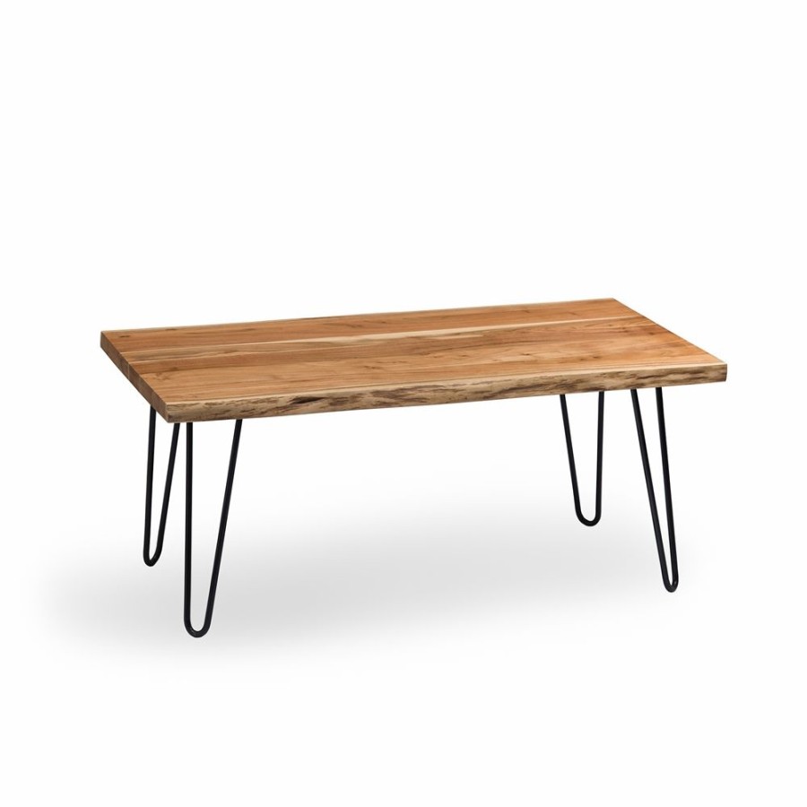 * Alaterre Hairpin Natural Live Edge Wood With Metal 48-In Large Coffee Table Natural Online