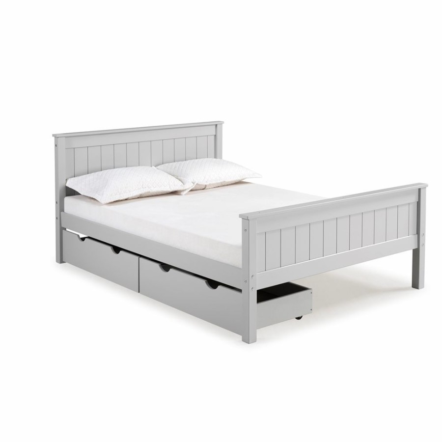 * Alaterre Harmony Dove Grey Full Platform Bed With Integrated Storage Clearance