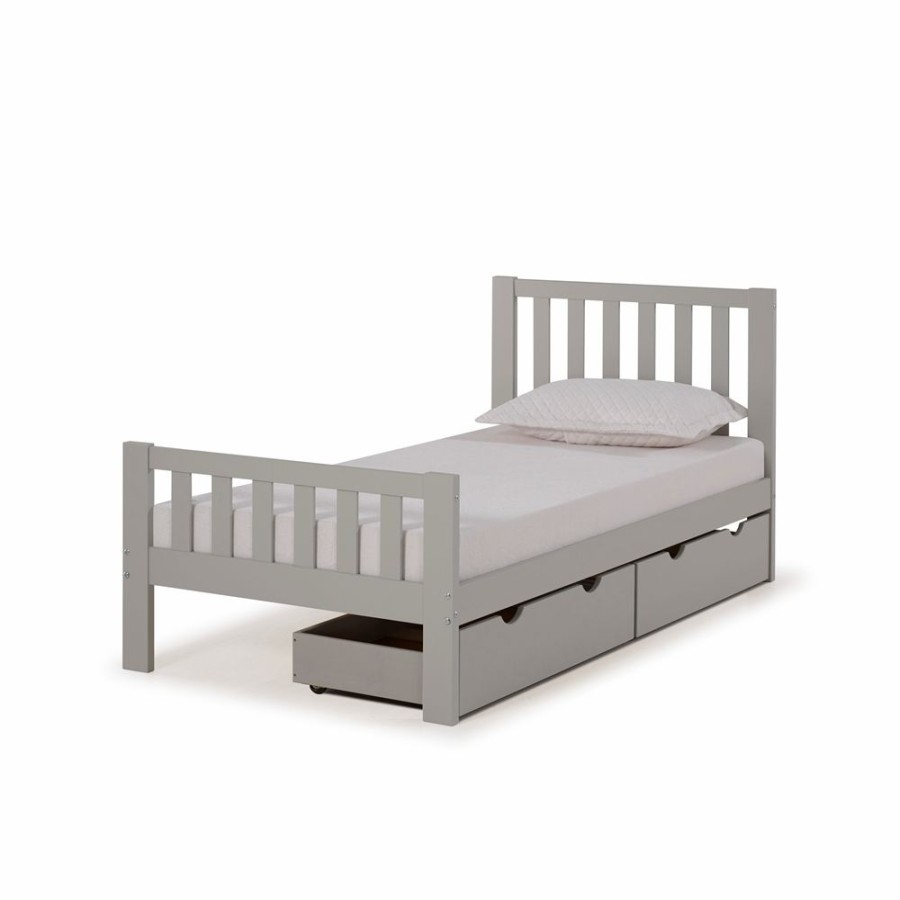 * Alaterre Aurora Dove Grey Twin Frame Bed With Integrated Storage Online