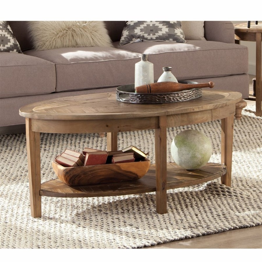 * Alaterre Revive Reclaimed 48-In Oval Coffee Table Natural Hot