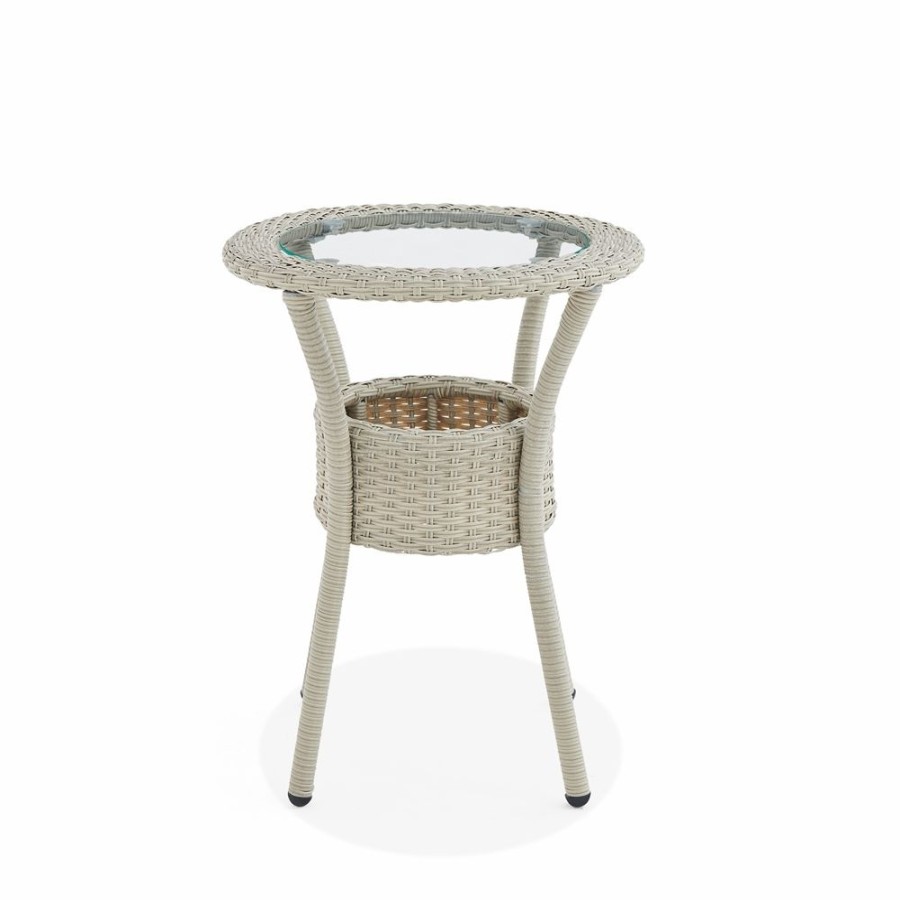 * Alaterre Haven Round Wicker Outdoor End Table 20-In W X 20-In L Best