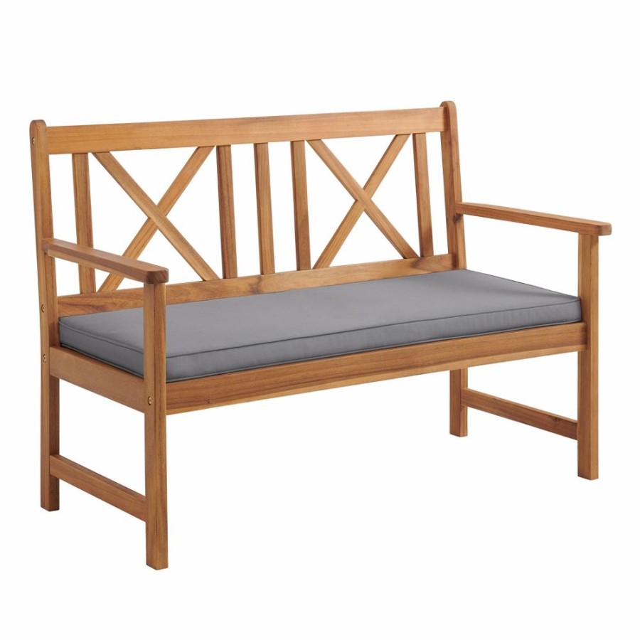 * Alaterre Manchester Wood Frame Patio Conversation Set With Cushions Included 4-Piece Online