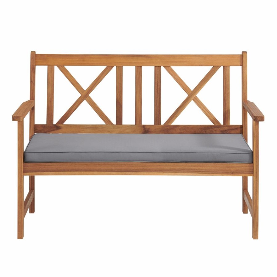 * Alaterre Manchester Wood Frame Patio Conversation Set With Cushions Included 4-Piece Online