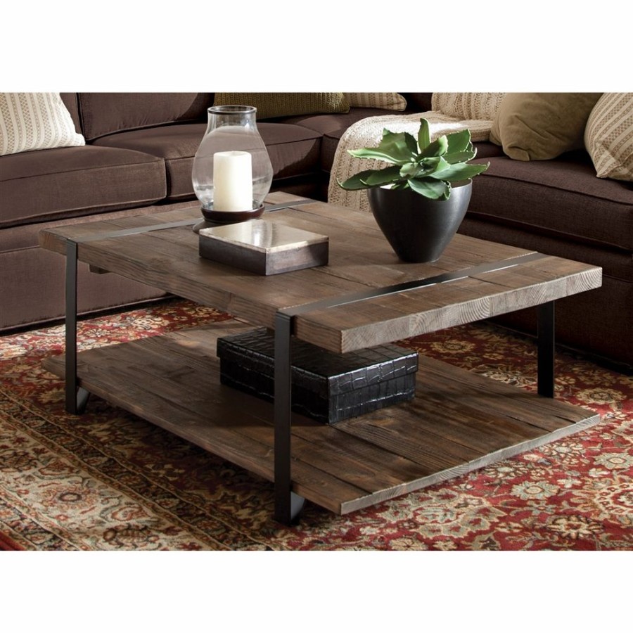 * Alaterre Modesto Brown Wood Coffee Table Online