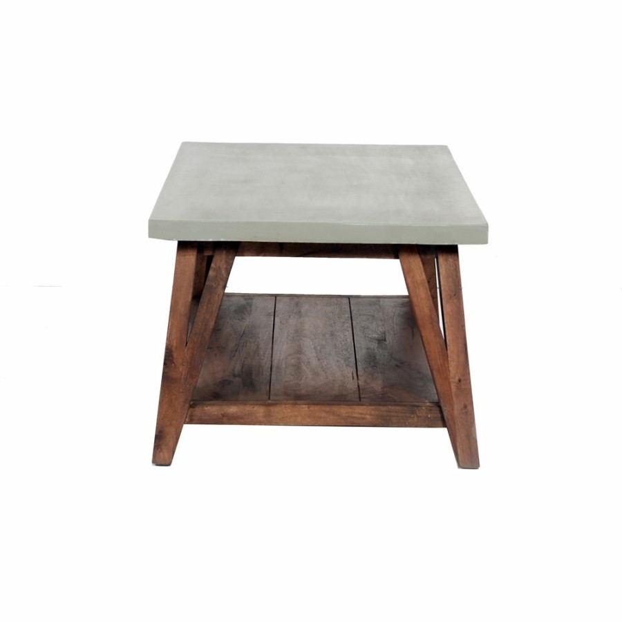 * Alaterre Brookside Rustic Concrete Coating And Wood Bench Clearance