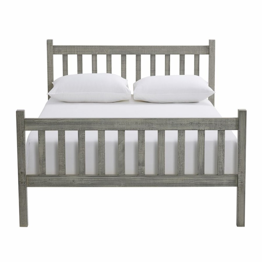 * Alaterre Windsor Driftwood Grey Slat Full Size Bedroom Set 4-Piece Best