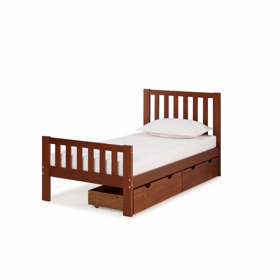 * Alaterre Aurora Chestnut Twin Frame Bed With Integrated Storage Best