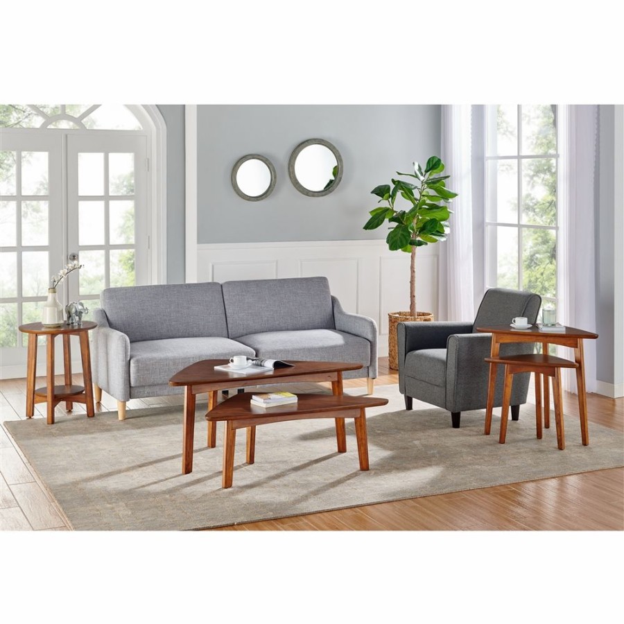 * Alaterre Monterey Warm Chestnut Pine Nesting Accent Table Set 2-Piece Online