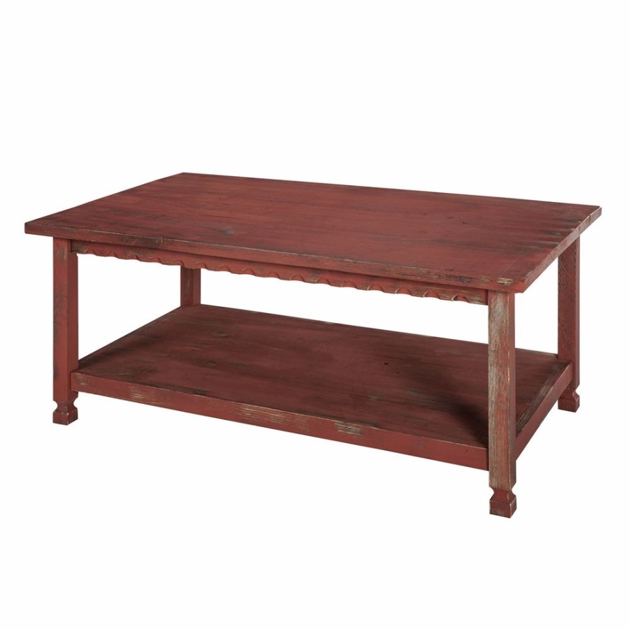 * Alaterre Country Cottage 42-In Coffee Table Red Antique Finish Online