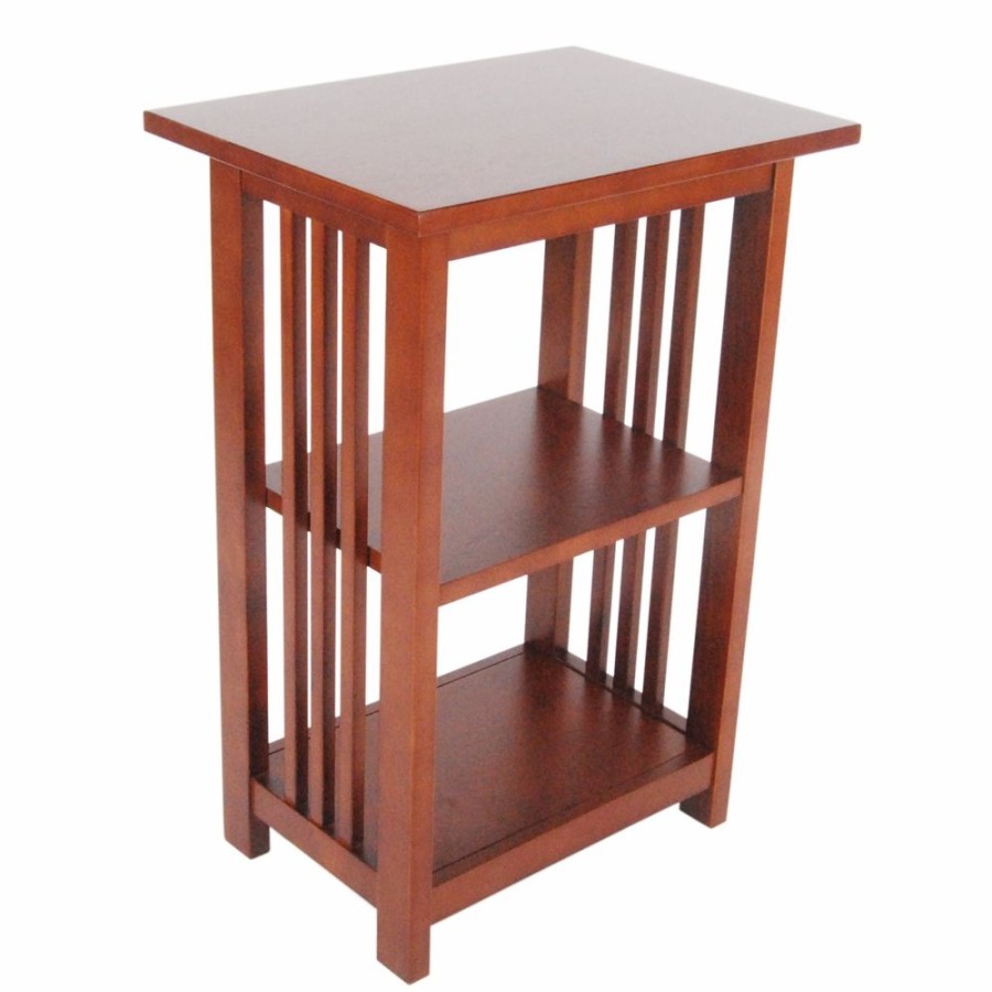 * Alaterre Mission Cherry Wood Rectangular End Table Clearance