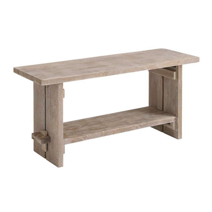 * Alaterre Castleton Rustic Driftwood Bench New