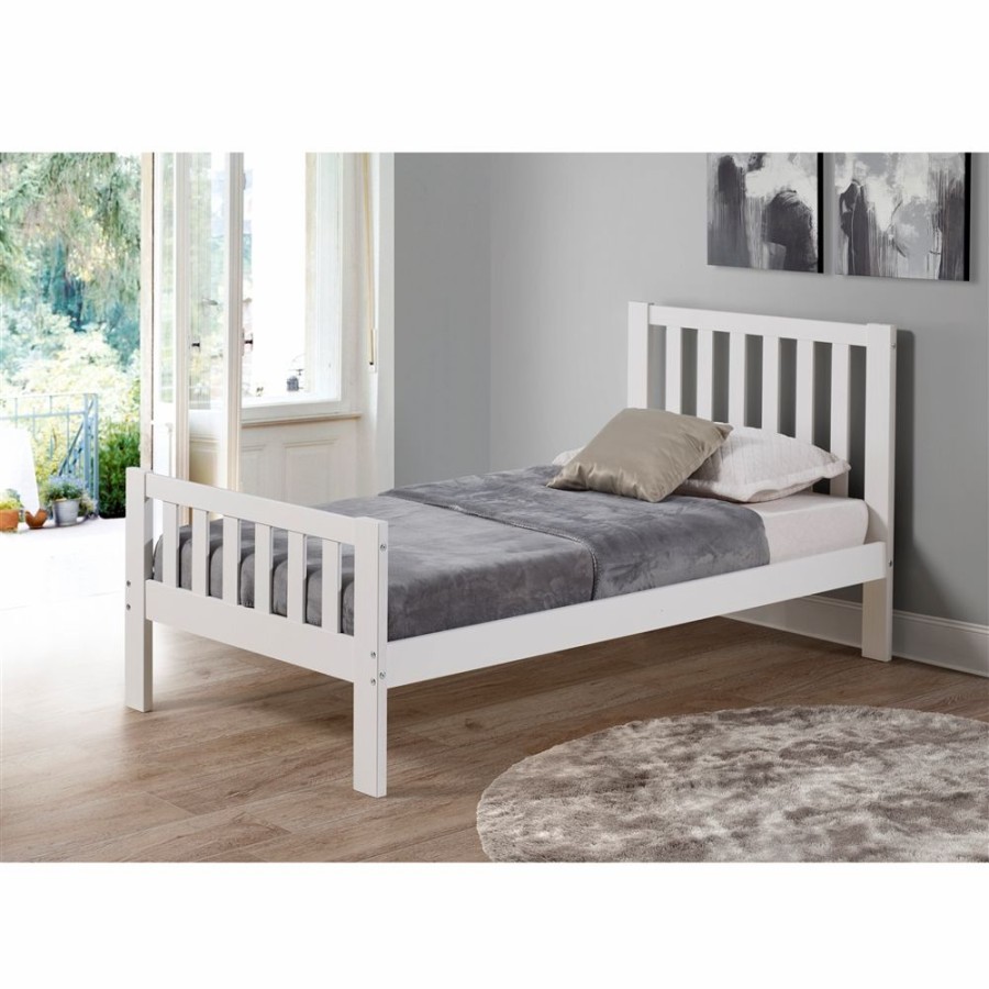 * Alaterre Aurora White Twin Frame Bed Wholesale