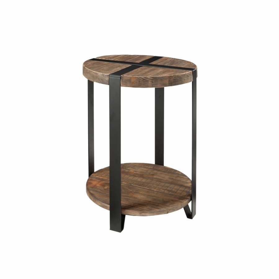 * Alaterre Modesto Black And Brown Wood Round End Table Online