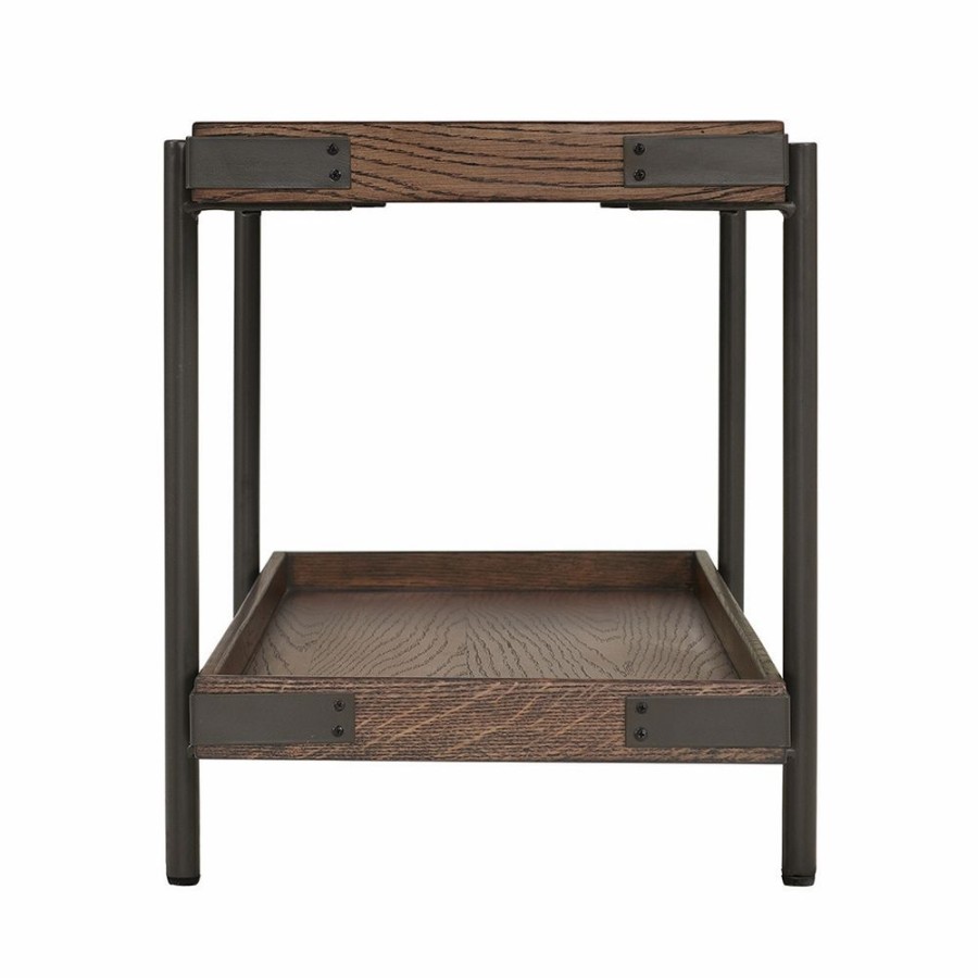 * Alaterre Kyra Rustic Brown 5-Hook Hook Rack With Shelf And Bench Clearance