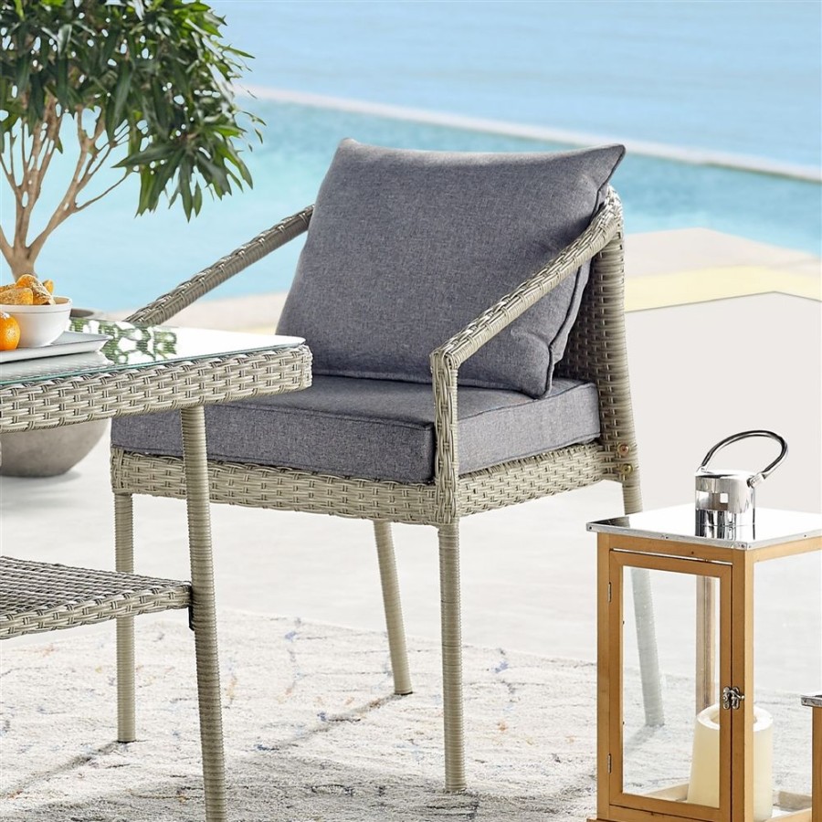 * Alaterre Windham All-Weather Conversation Set W/ Coffee Table, 2 Chairs & 2-Seat Bench Online