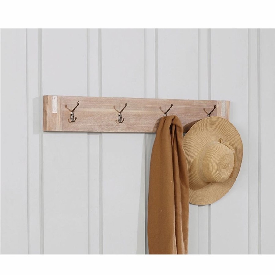 * Alaterre Woodstock Rustic Natural 4-Hook Hook Rack Best