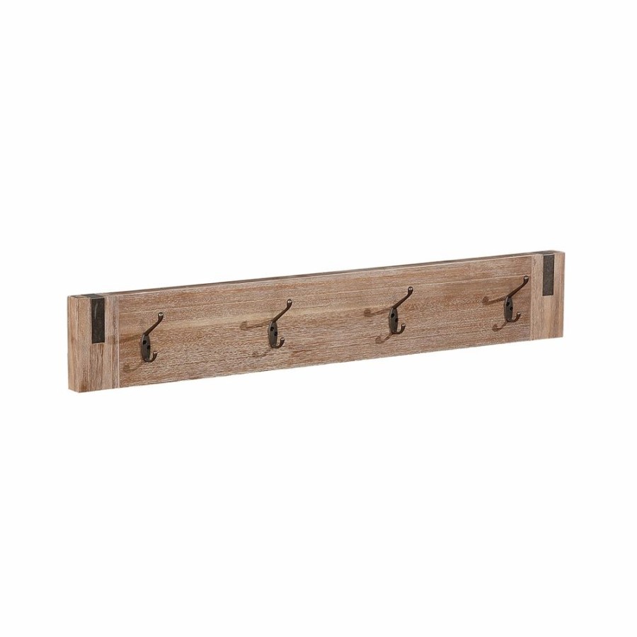 * Alaterre Woodstock Rustic Natural 4-Hook Hook Rack Best