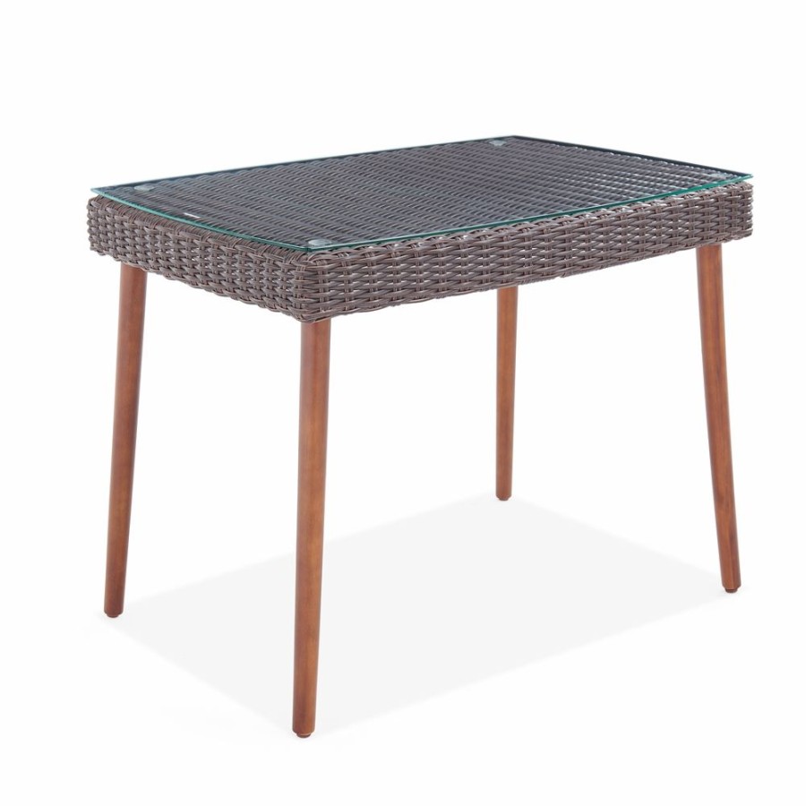 * Alaterre Athens Rectangle Wicker Outdoor Bistro Table 24-In W X 35-In L Clearance