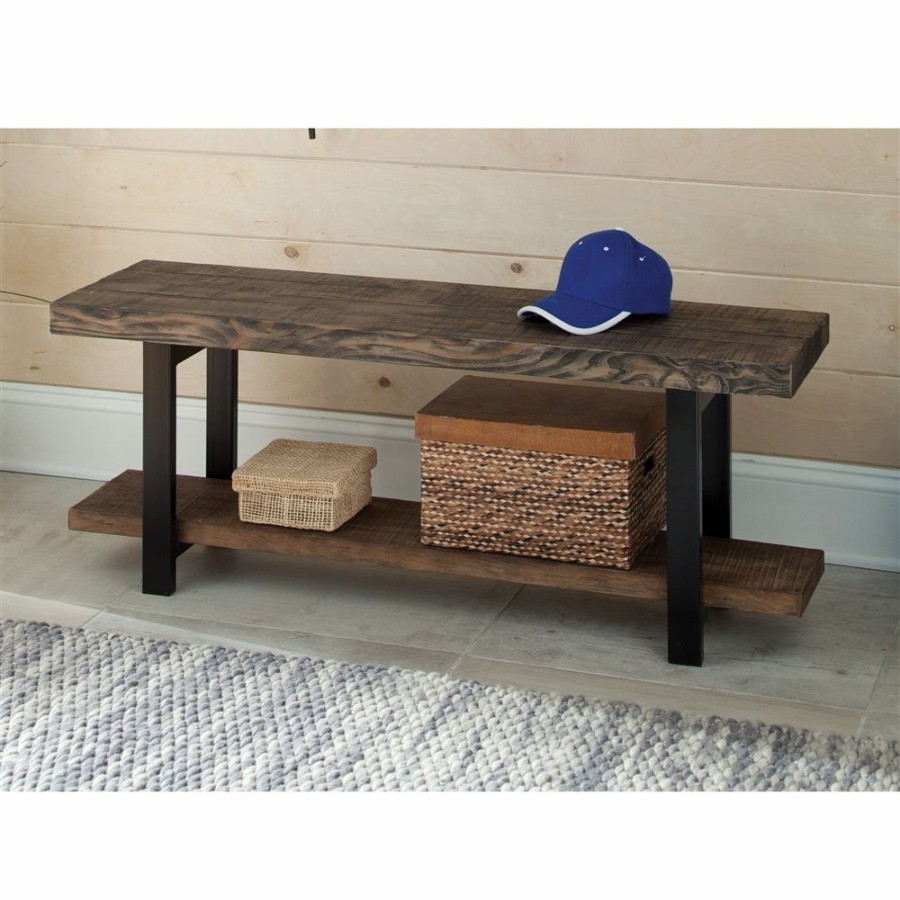 * Alaterre Pomona Rustic Brown And Black Accent Bench Wholesale