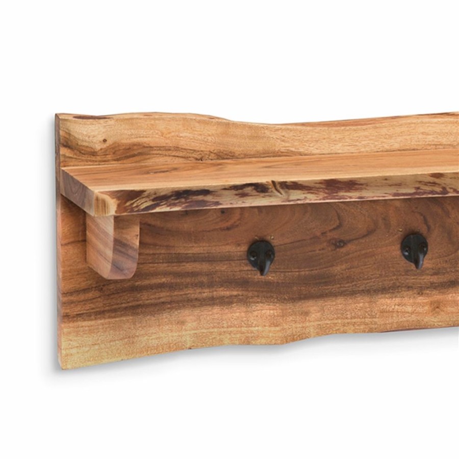 * Alaterre Hairpin Rustic Natural 6-Hook Hook Rack With Shelf And Bench Wholesale