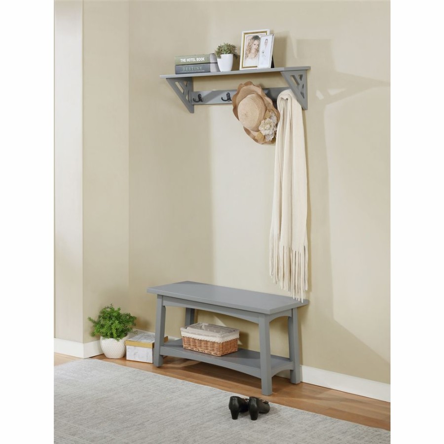 * Alaterre Craftsbury Rustic Grey Accent Bench Wholesale