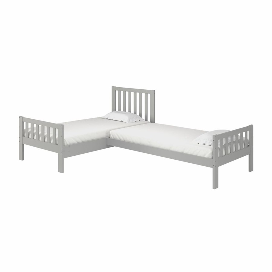 * Alaterre Aurora Dove Grey L-Shaped Twin Frame Bed Online