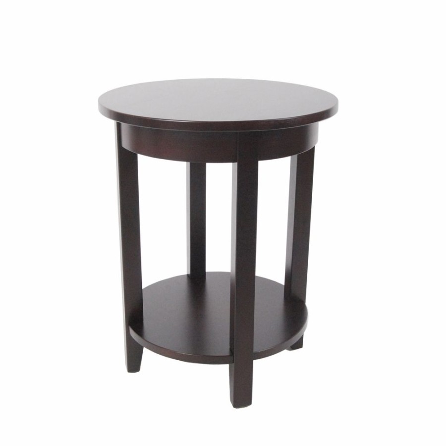 * Alaterre Shaker Cottage Espresso Wood Round End Table Hot