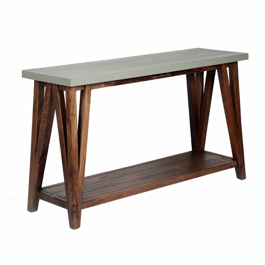 * Alaterre Brookside 52-In Light Grey Rustic Console Table Hot