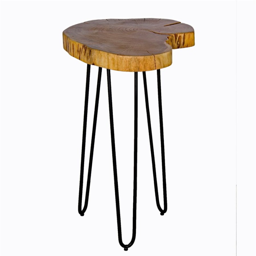 * Alaterre Hairpin Brown Wood Live Edge End Table Best