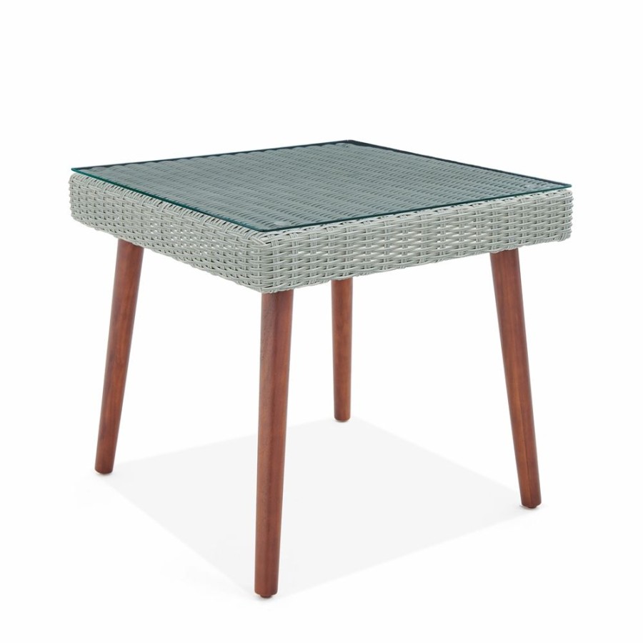 * Alaterre Albany Wicker Outdoor Sofa And Cocktail Table With Cushions And Grey Wicker Frame Best