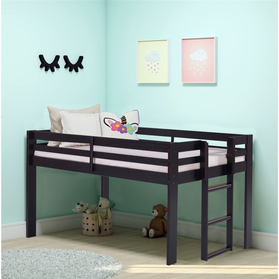 * Alaterre Jasper Espresso Twin Frame Loft Bed Clearance