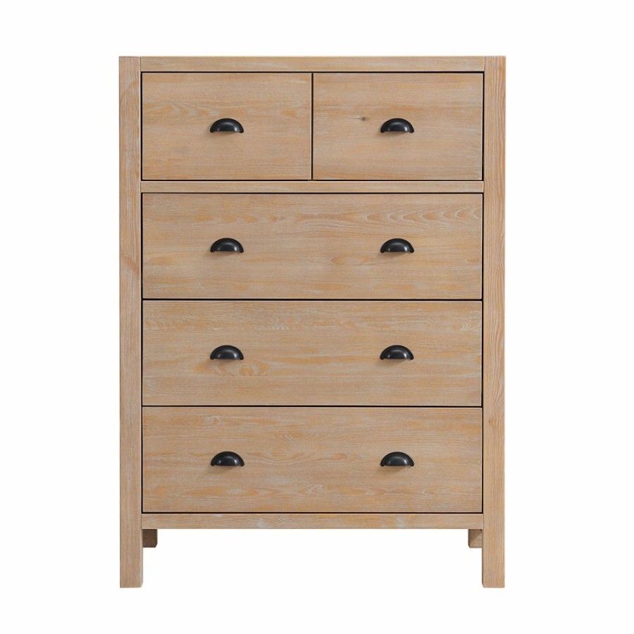 * Alaterre Arden Light Driftwood Pine 5-Drawer Standard Chest Online