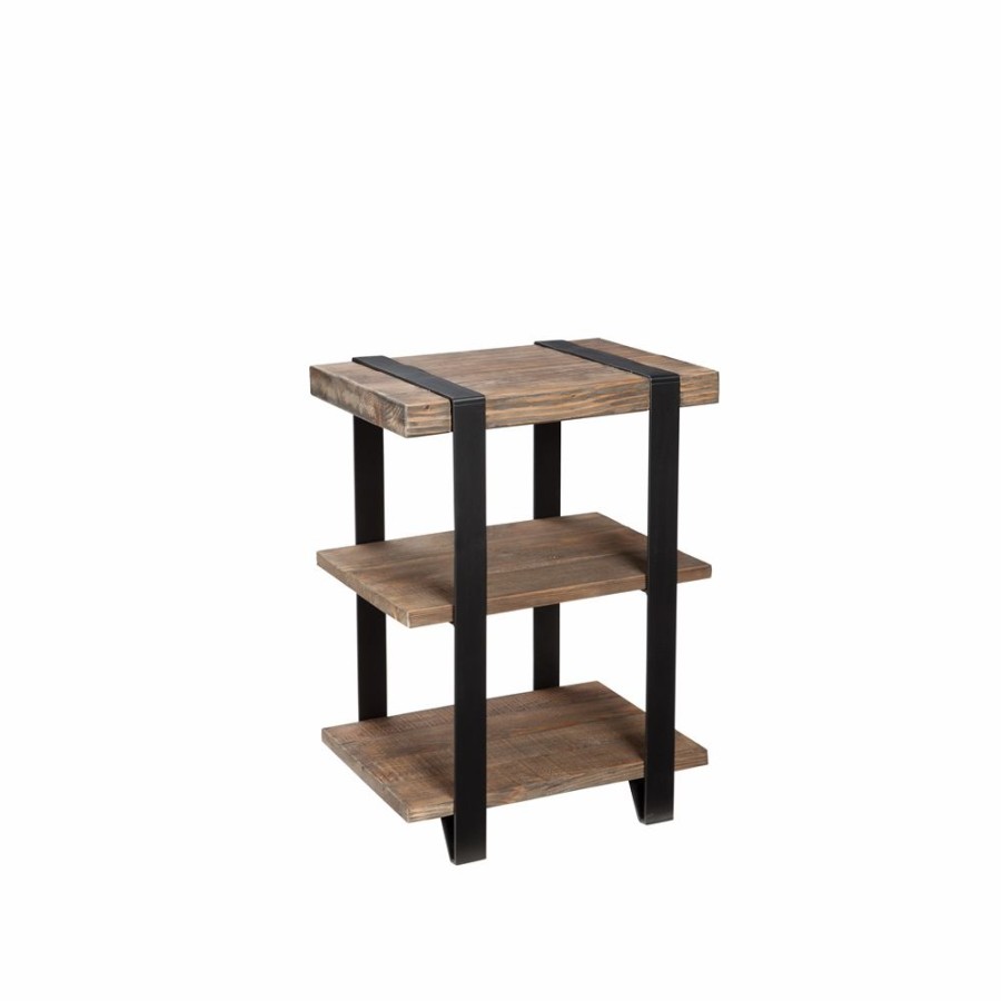 * Alaterre Modesto Black And Brown Rectangular Wood End Table Hot