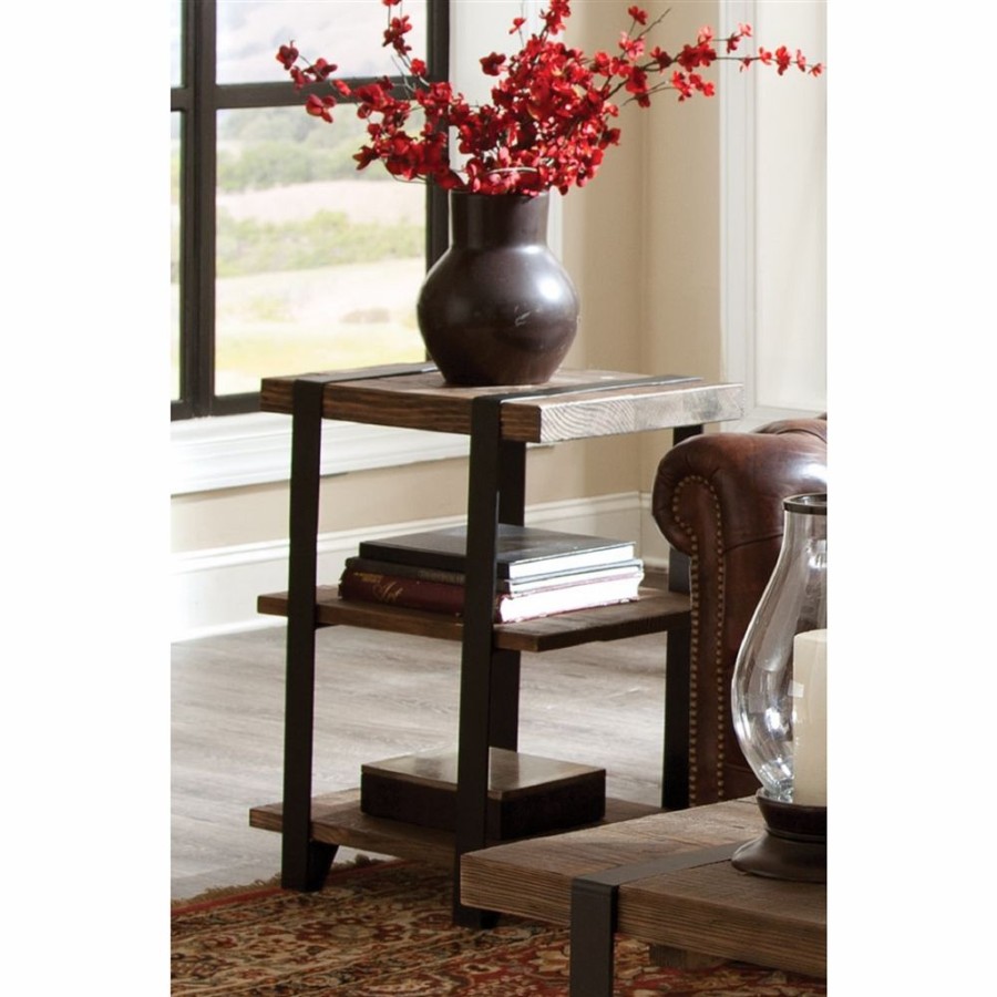 * Alaterre Modesto Black And Brown Rectangular Wood End Table Hot