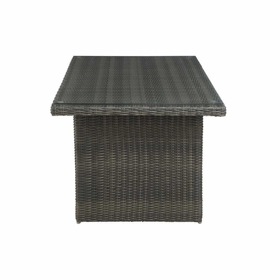 * Alaterre Asti Rectangle Wicker Outdoor Bistro Table 58-In W X 33-In L New