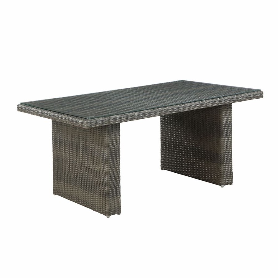 * Alaterre Asti Rectangle Wicker Outdoor Bistro Table 58-In W X 33-In L New