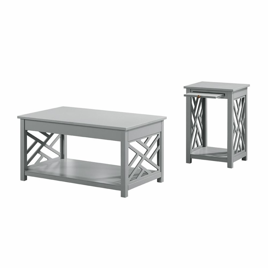 * Alaterre Coventry 36-In Grey Pine Accent Table Set 2-Piece Clearance