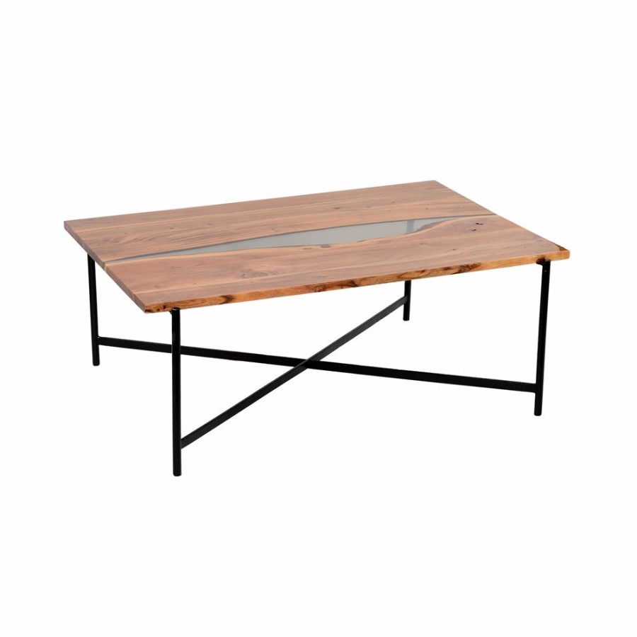 * Alaterre Rivers Edge 48-In Acacia Wood And Acrylic Coffee Table Hot